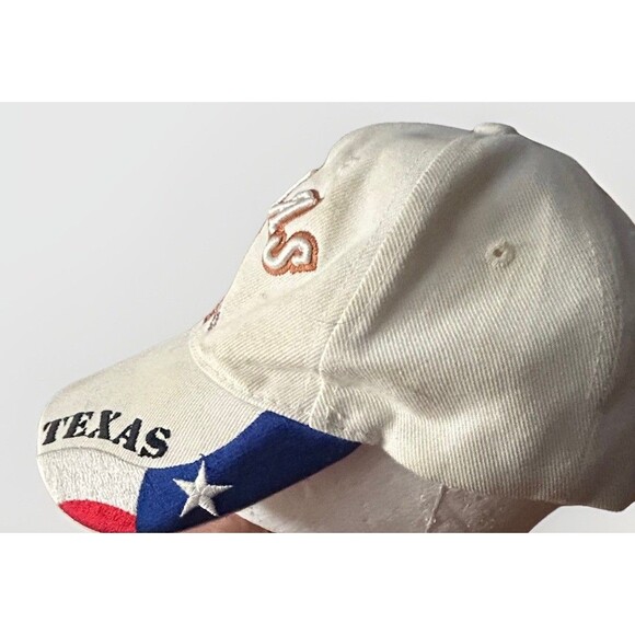 Vintage Texas Hat Cowboy Boot Embroidered State Flag Brim Souvenir Cap - Picture 2 of 7